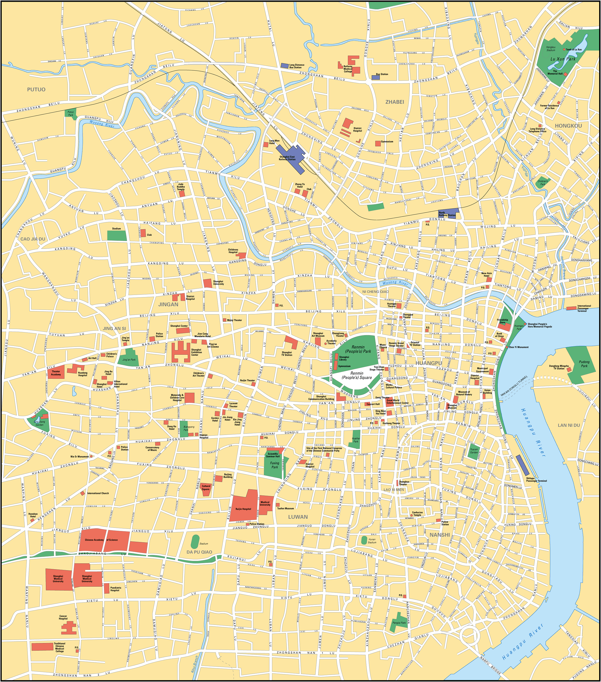 Mapa Szanghaj