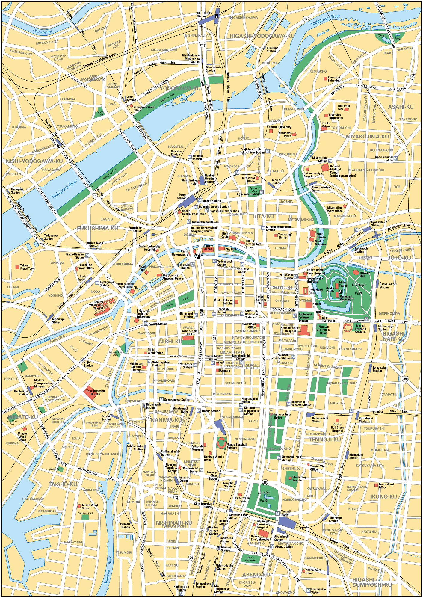 Mapa Osaka