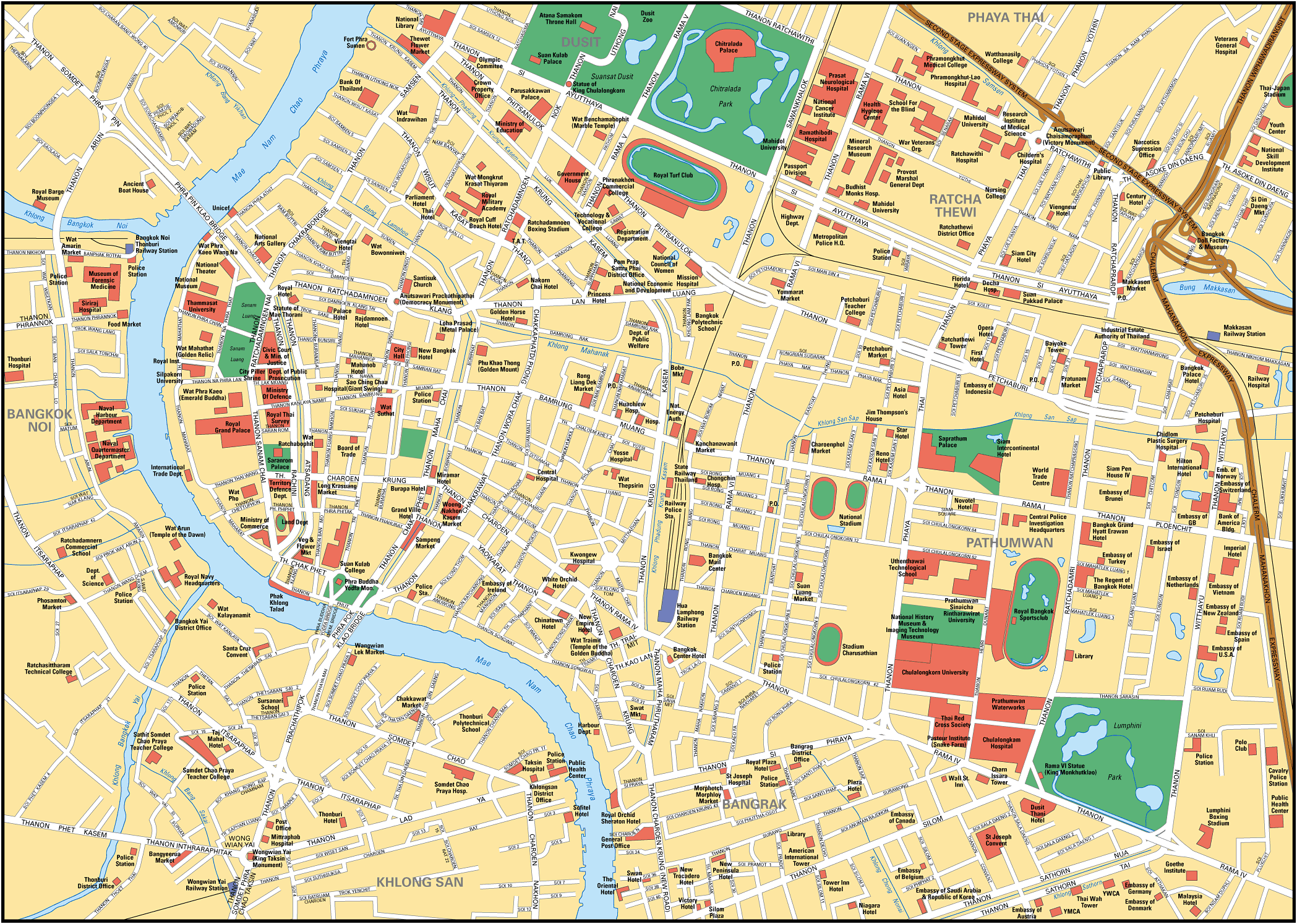Mappa stradale Bangkok