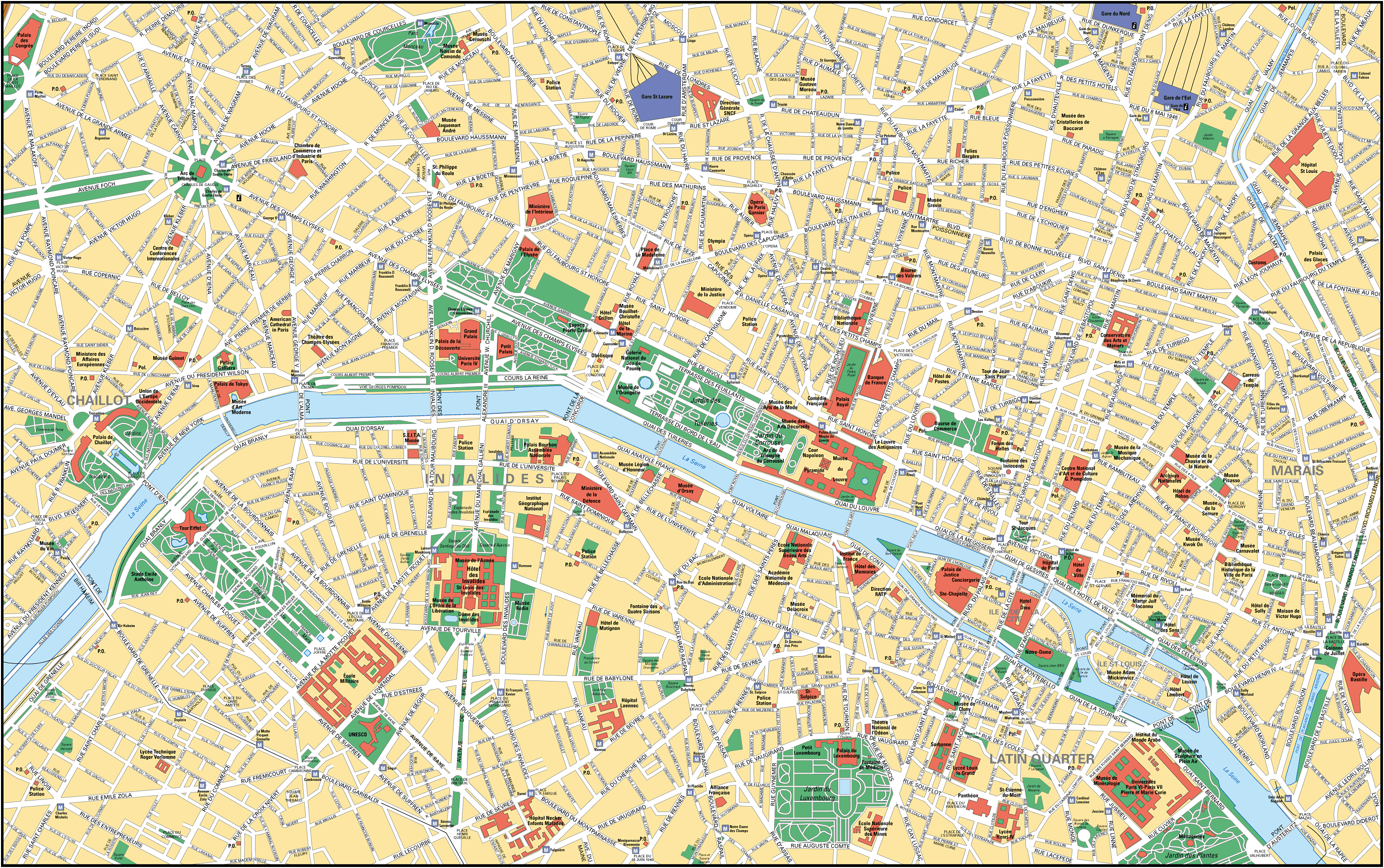 Mapa Paříž