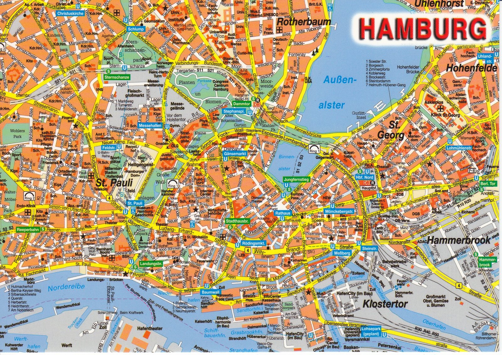 Plan de Hambourg | Carte de Hambourg