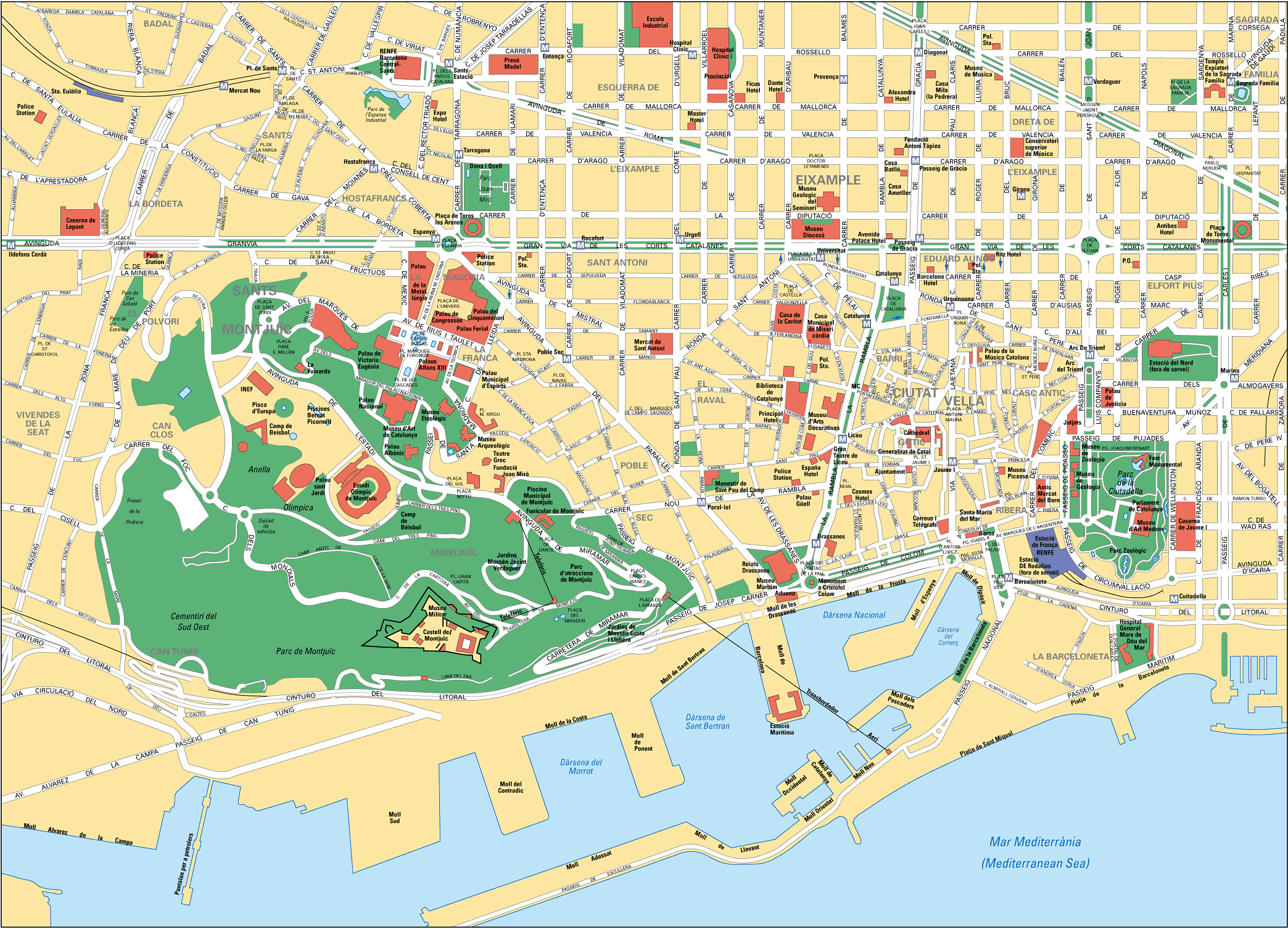 Mappa stradale Barcellona