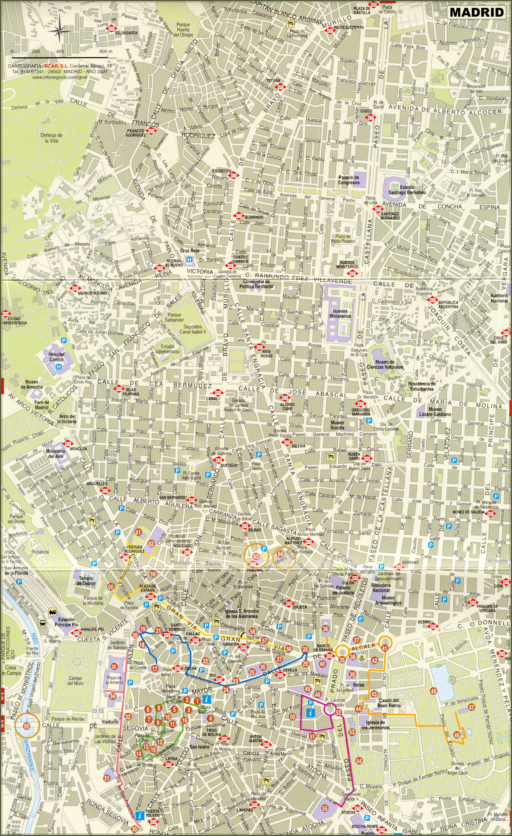 Mappa stradale Madrid