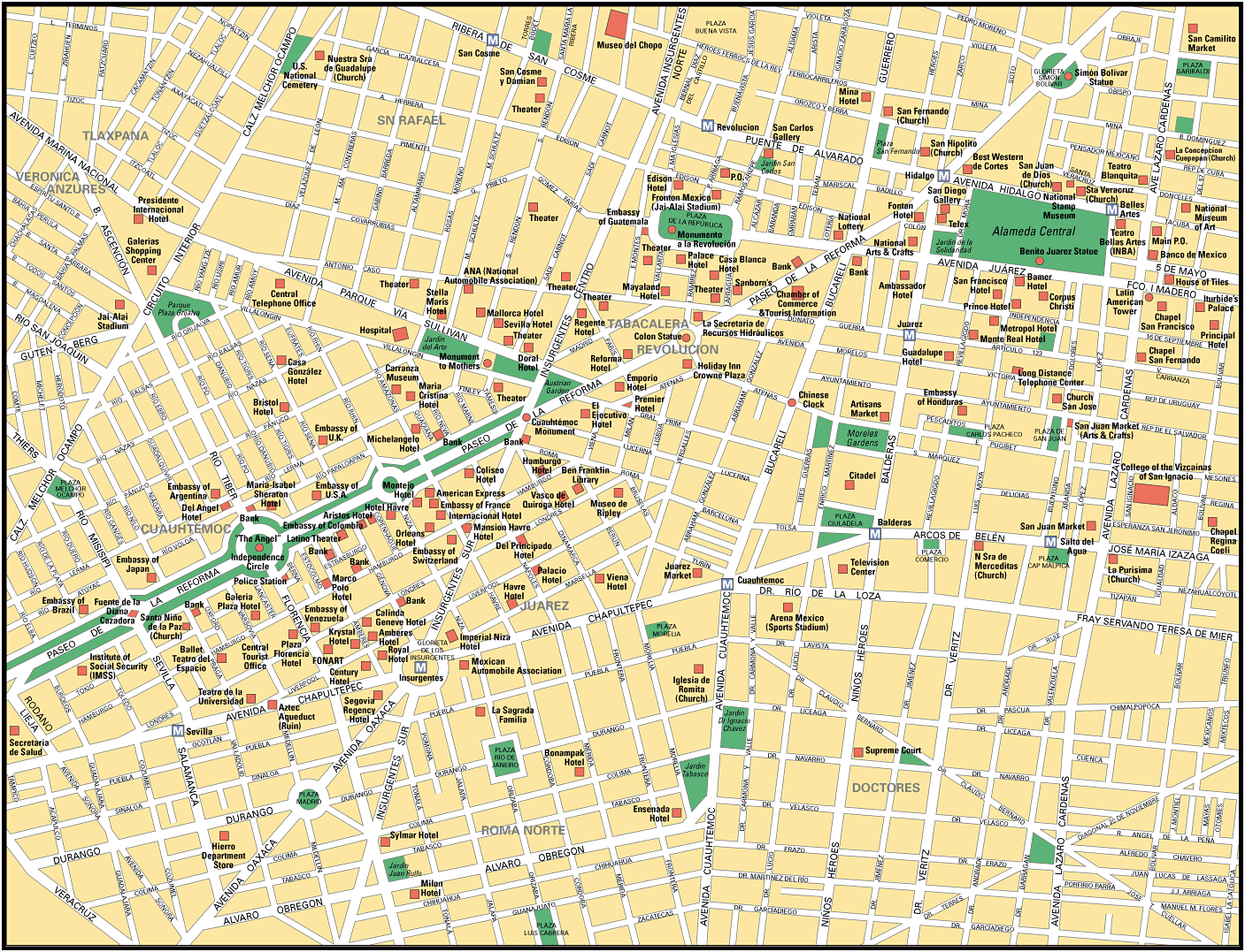 Mappa stradale Città del Messico
