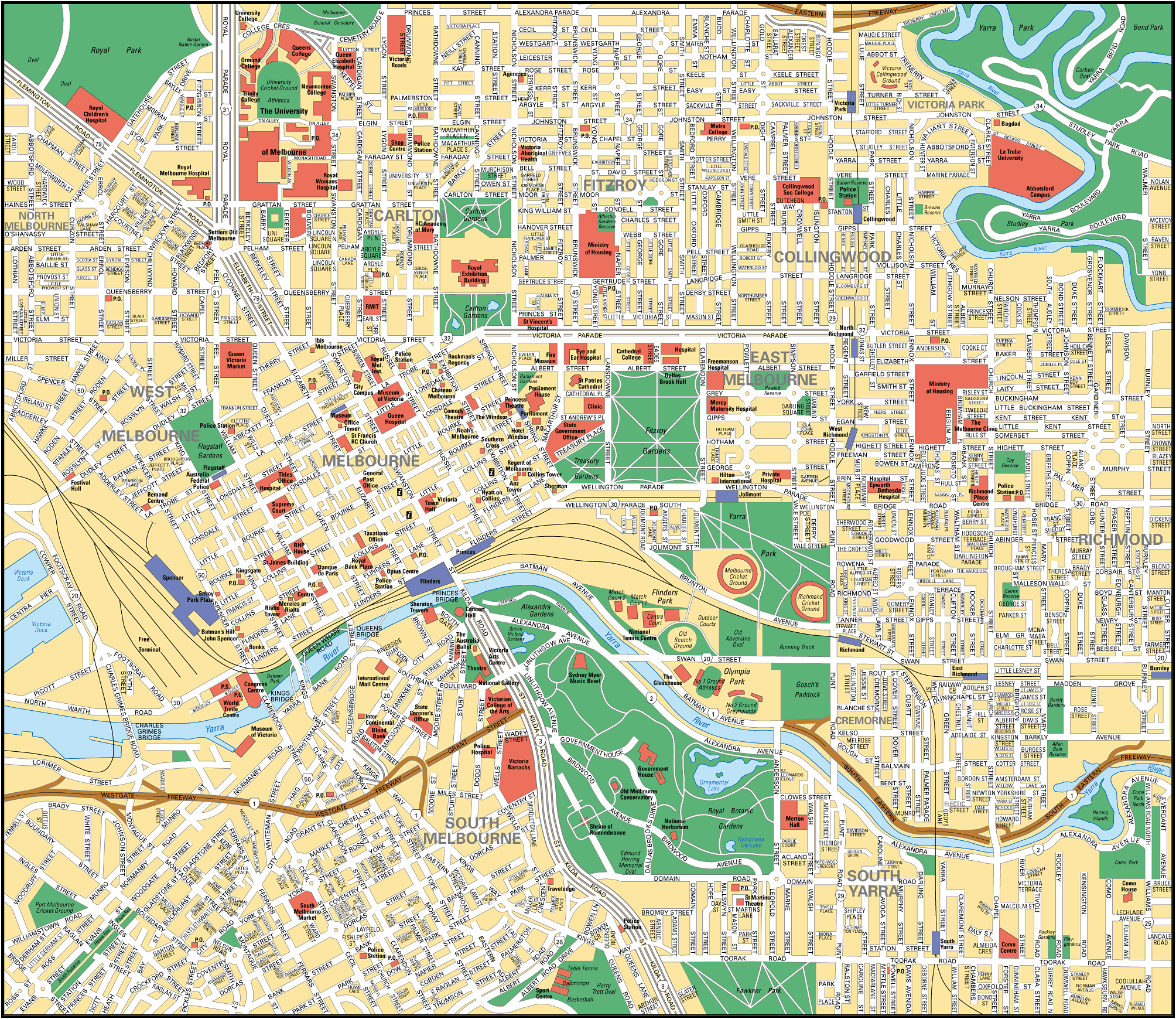 メルボルン地図