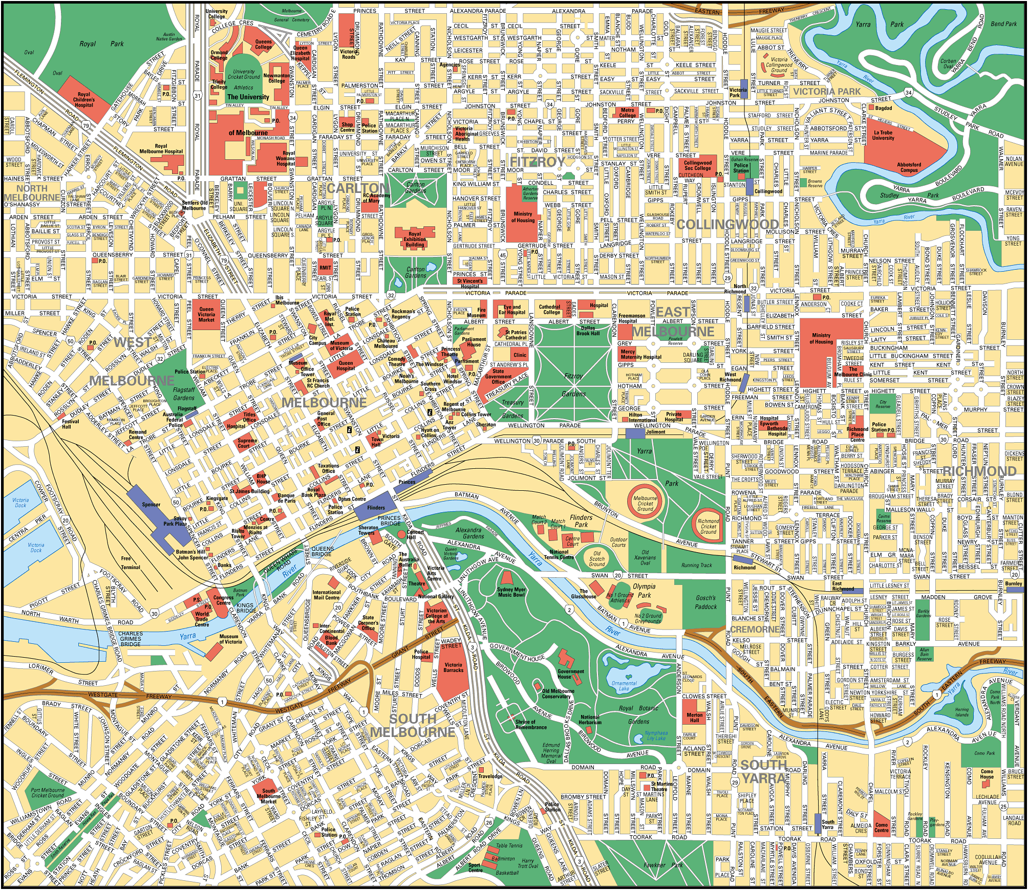 Map of Melbourne Map of Melbourne